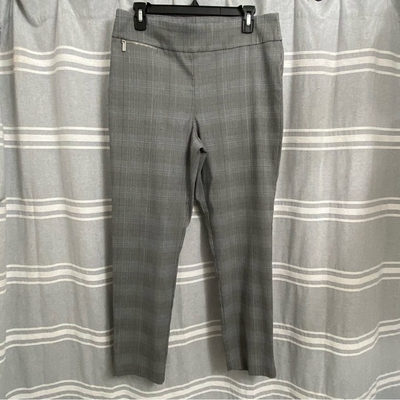 VAN HEUSEN / Houndstooth print Stretch Straight Leg Pants Size 12 Reg - Picture 1 of 9